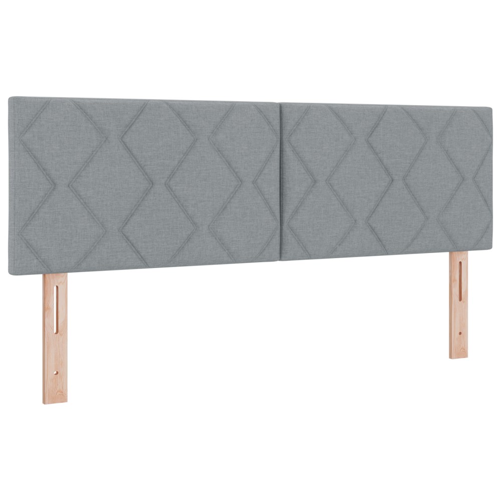 Cap de Pat LED vidaXL cu Blocuri de Diamante Gri deschis 160 cm Țesătură
