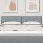 Cap de Pat LED vidaXL cu Blocuri de Diamante Gri deschis 160 cm Țesătură Cap de Pat LED vidaXL cu Blocuri de Diamante Gri deschis 160 cm Țesătură