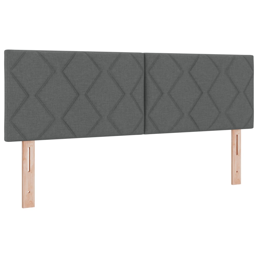 Cap de Pat LED vidaXL cu Design în Pătrate de Diamant Gri închis 160 cm Țesătură