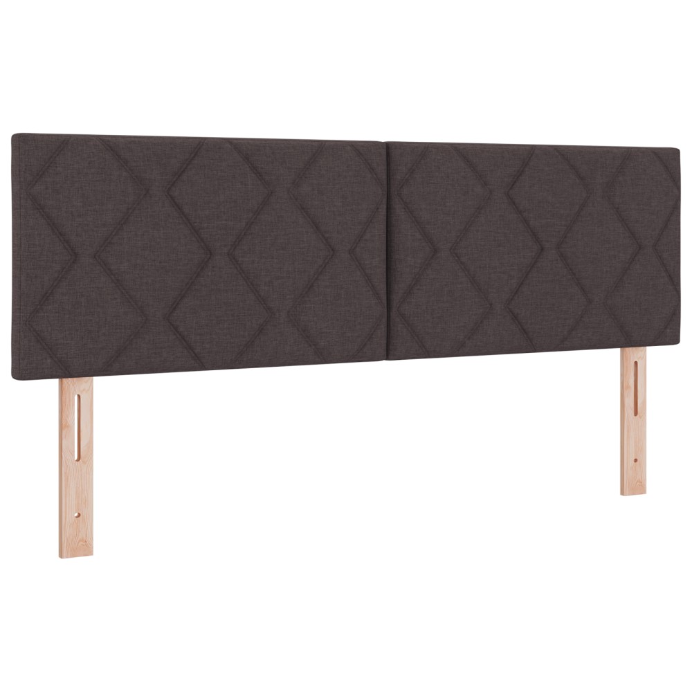 Cap de pat LED vidaXL cu design blocuri în diamant maro închis 160 cm țesătură