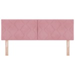 vidaXL Tăblie LED cu lumini cu bandă LED Geometric Roz 160 cm Catifea vidaXL Tăblie LED cu lumini cu bandă LED Geometric Roz 160 cm Catifea
