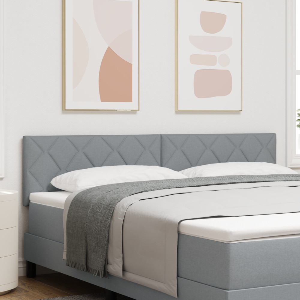 Tablia LED vidaXL cu Model Blocuri Cubice Gri deschis 180 cm Țesătură