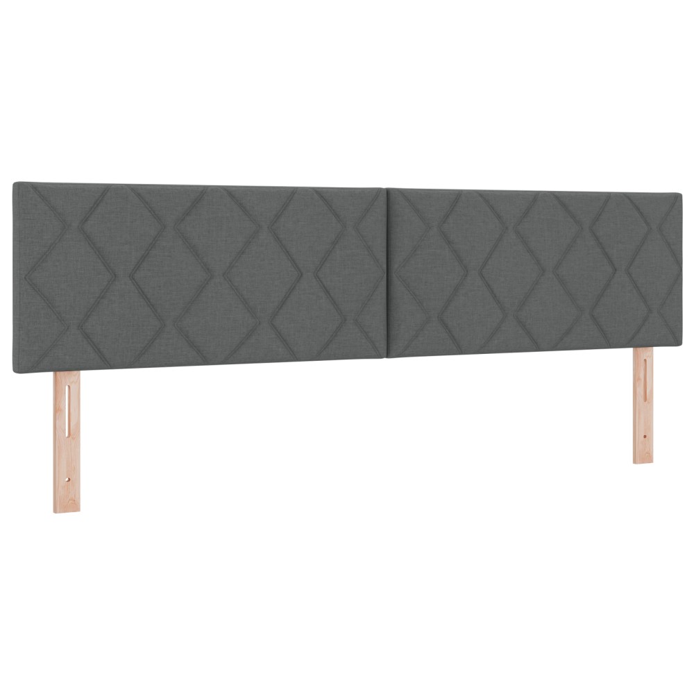 vidaXL Cap de Pat LED Design Blocuri în Diamant Gri Întunecat 180 cm Țesătură