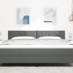 vidaXL Cap de Pat LED Design Blocuri în Diamant Gri Întunecat 180 cm Țesătură vidaXL Cap de Pat LED Design Blocuri în Diamant Gri Întunecat 180 cm Țesătură