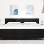 Cap de pat LED vidaXL Design cu blocuri de diamant Negru 180 cm Țesătură Cap de pat LED vidaXL Design cu blocuri de diamant Negru 180 cm Țesătură
