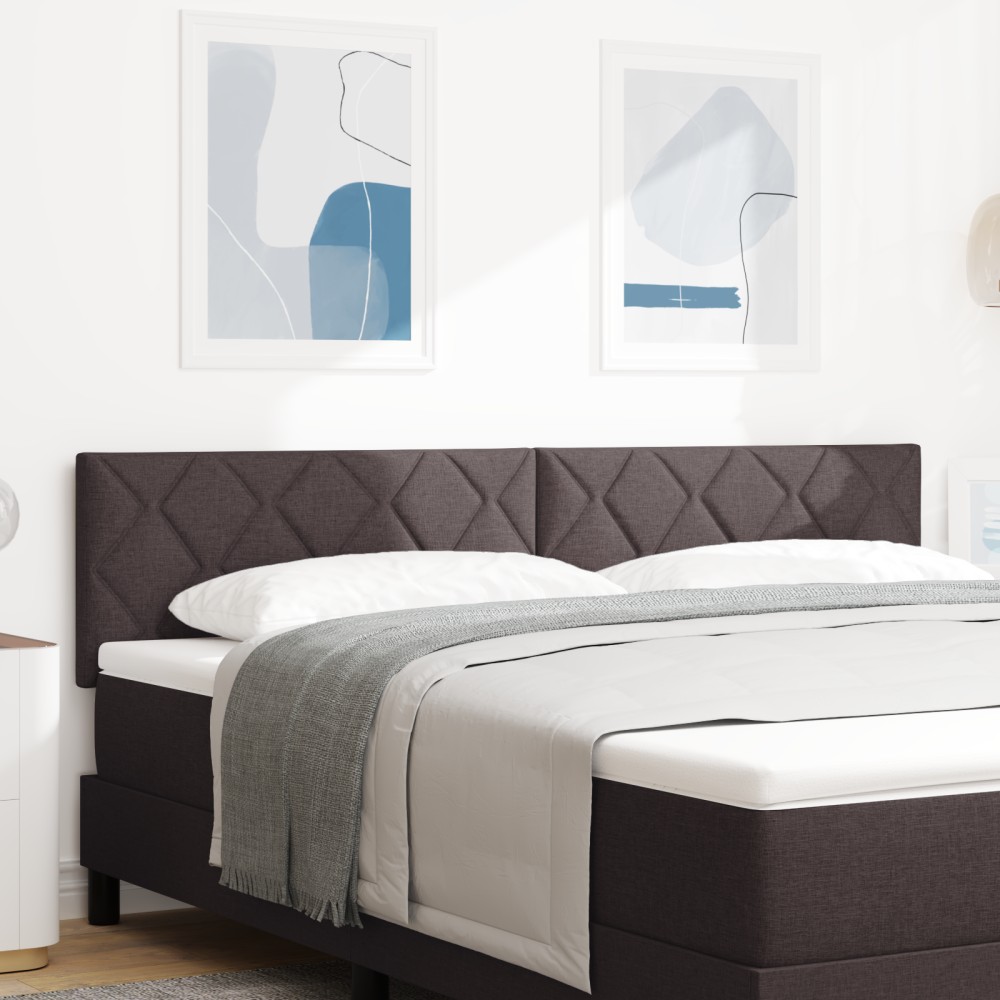 Cap de pat LED vidaXL cu design blocuri diamant maron închis 180 cm țesătură
