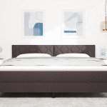 Cap de pat LED vidaXL cu design blocuri diamant maron închis 180 cm țesătură Cap de pat LED vidaXL cu design blocuri diamant maron închis 180 cm țesătură