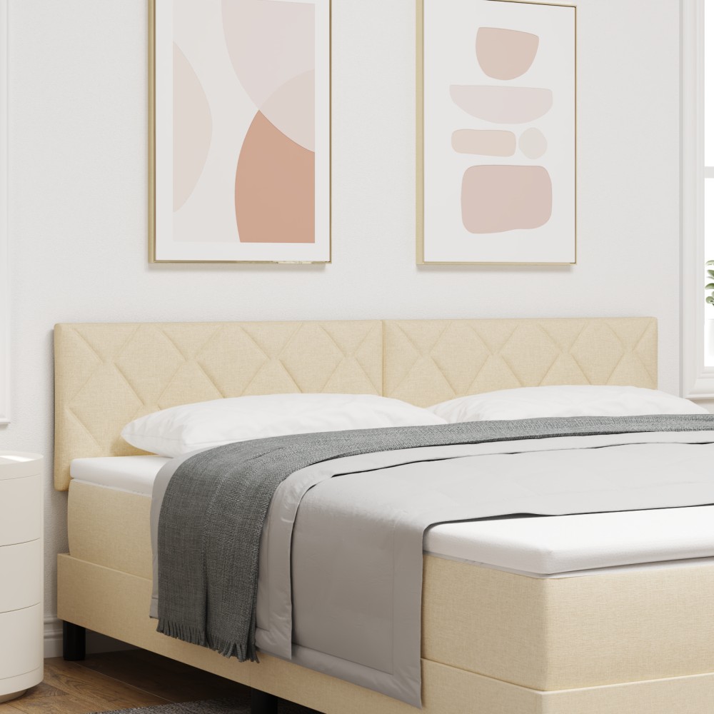 Cap de Pat LED vidaXL Design Geometric Crem 180 cm Țesătură