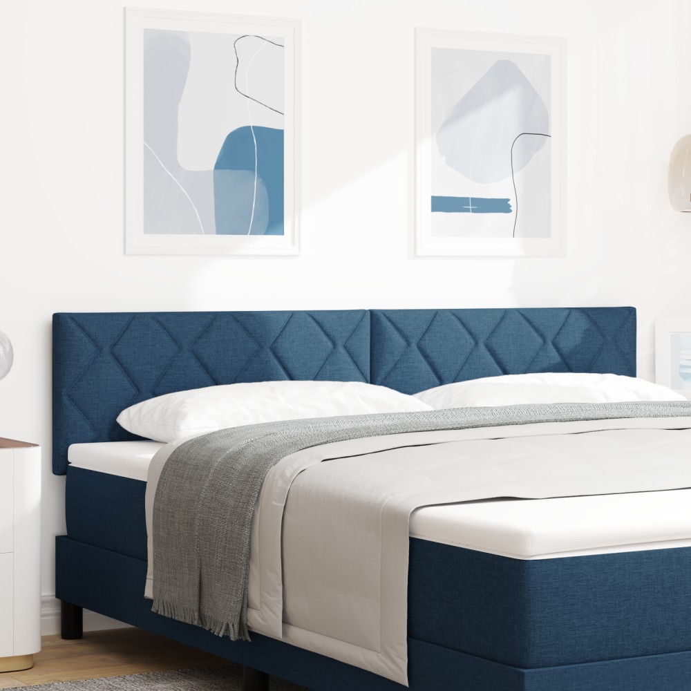 Tăblie LED vidaXL Design cu Blocuri Diamantate Albastru 180 cm Țesătură