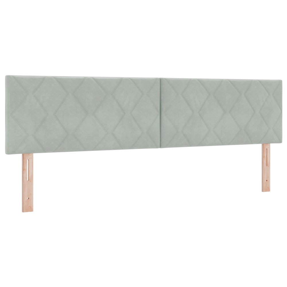 vidaXL Tăblie LED cu lumini cu bandă LED Gri deschis 180 cm Catifea