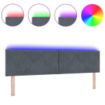 vidaXL Tăblie LED cu lumini cu bandă LED Gri închis 180 cm Catifea