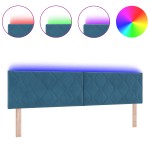 vidaXL Tăblie LED Albastru închis 180 cm Piele artificială