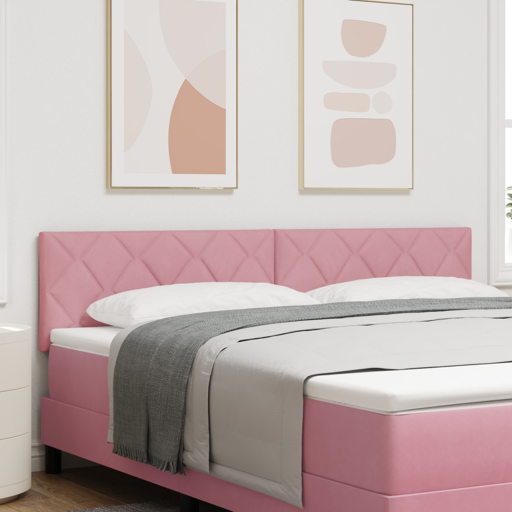 vidaXL Cap de pat LED cu design de blocuri diamantate, roz, de 180 cm
