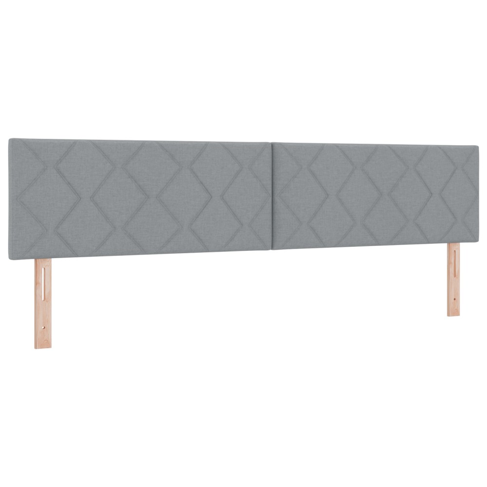 Tăblie LED vidaXL cu design blocuri de diamant în gri deschis, 200 cm țesătură