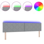 Tăblie LED vidaXL cu design blocuri de diamant în gri deschis, 200 cm țesătură Tăblie LED vidaXL cu design blocuri de diamant în gri deschis, 200 cm țesătură