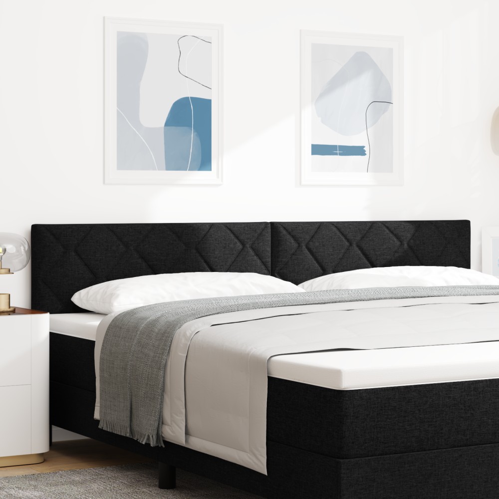 Cap de pat LED vidaXL cu design în blocuri de diamant negru 200 cm țesătură