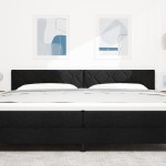 Cap de pat LED vidaXL cu design în blocuri de diamant negru 200 cm țesătură Cap de pat LED vidaXL cu design în blocuri de diamant negru 200 cm țesătură