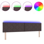 vidaXL Cap Futon LED Set de 2 Maro închis Țesătură 200 cm Modern vidaXL Cap Futon LED Set de 2 Maro închis Țesătură 200 cm Modern