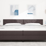 vidaXL Cap Futon LED Set de 2 Maro închis Țesătură 200 cm Modern vidaXL Cap Futon LED Set de 2 Maro închis Țesătură 200 cm Modern