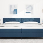 LED vidaXL Tăblie Design Blocuri de Diamante Albastru 200 cm Țesătură LED vidaXL Tăblie Design Blocuri de Diamante Albastru 200 cm Țesătură