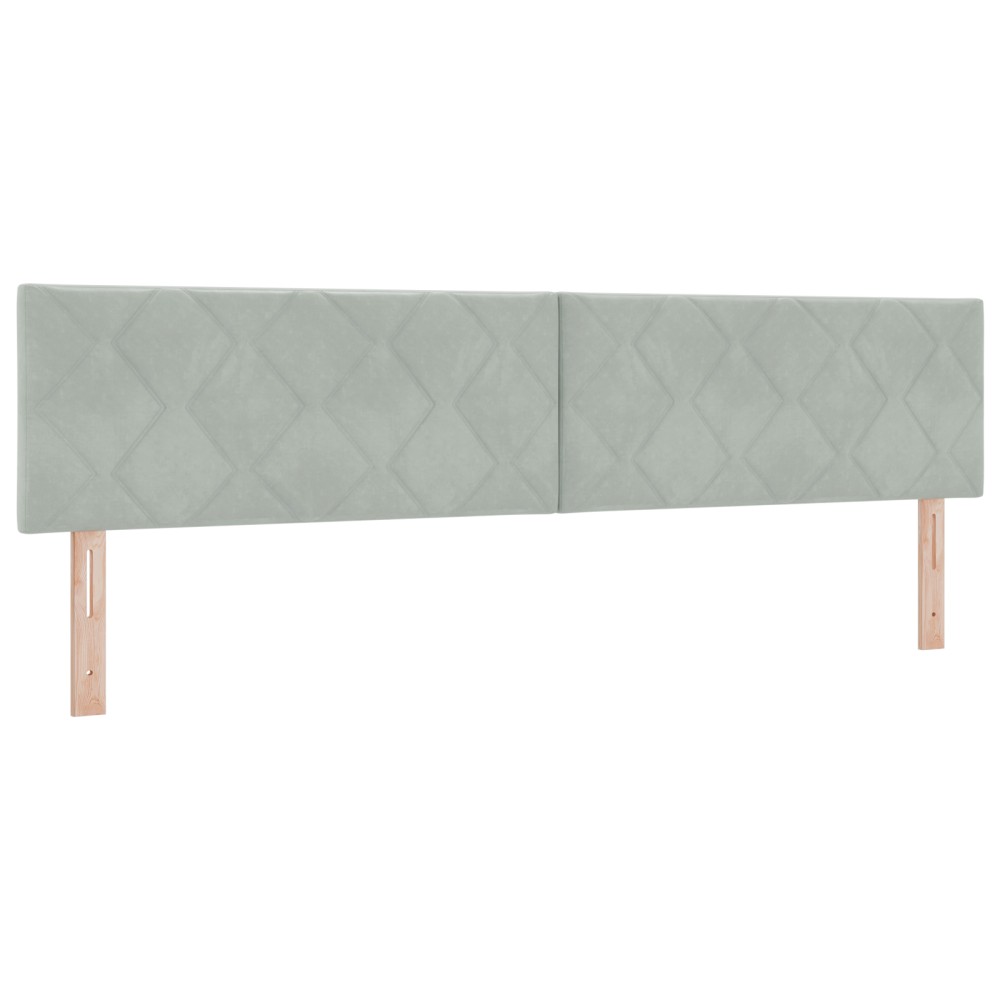 vidaXL Tăblie LED cu lumini cu bandă LED Gri deschis 200 cm Catifea