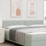 vidaXL Tăblie LED cu lumini cu bandă LED Gri deschis 200 cm Catifea