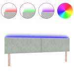 vidaXL Tăblie LED cu lumini cu bandă LED Gri deschis 200 cm Catifea
