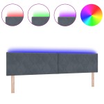 vidaXL Tăblie LED cu lumini cu bandă LED Gri închis 200 cm Catifea
