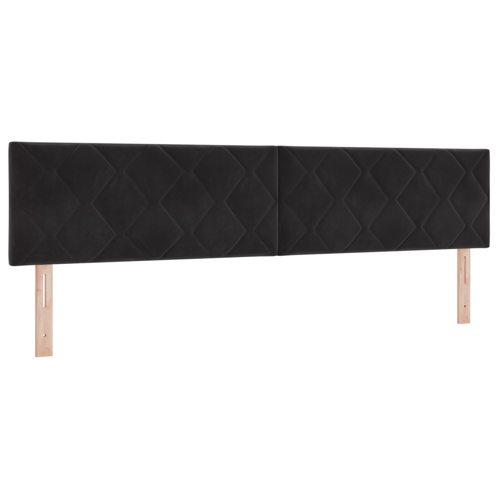 vidaXL Tăblie LED cu lumini cu bandă LED Manual Negru 200 cm Catifea