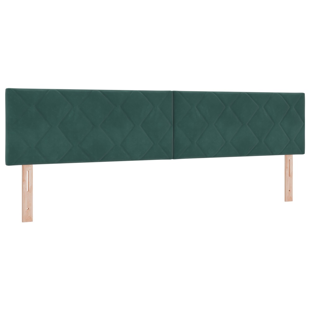 vidaXL Cap de pat LED design cu blocuri de diamante, verde închis, 200 cm din catifea