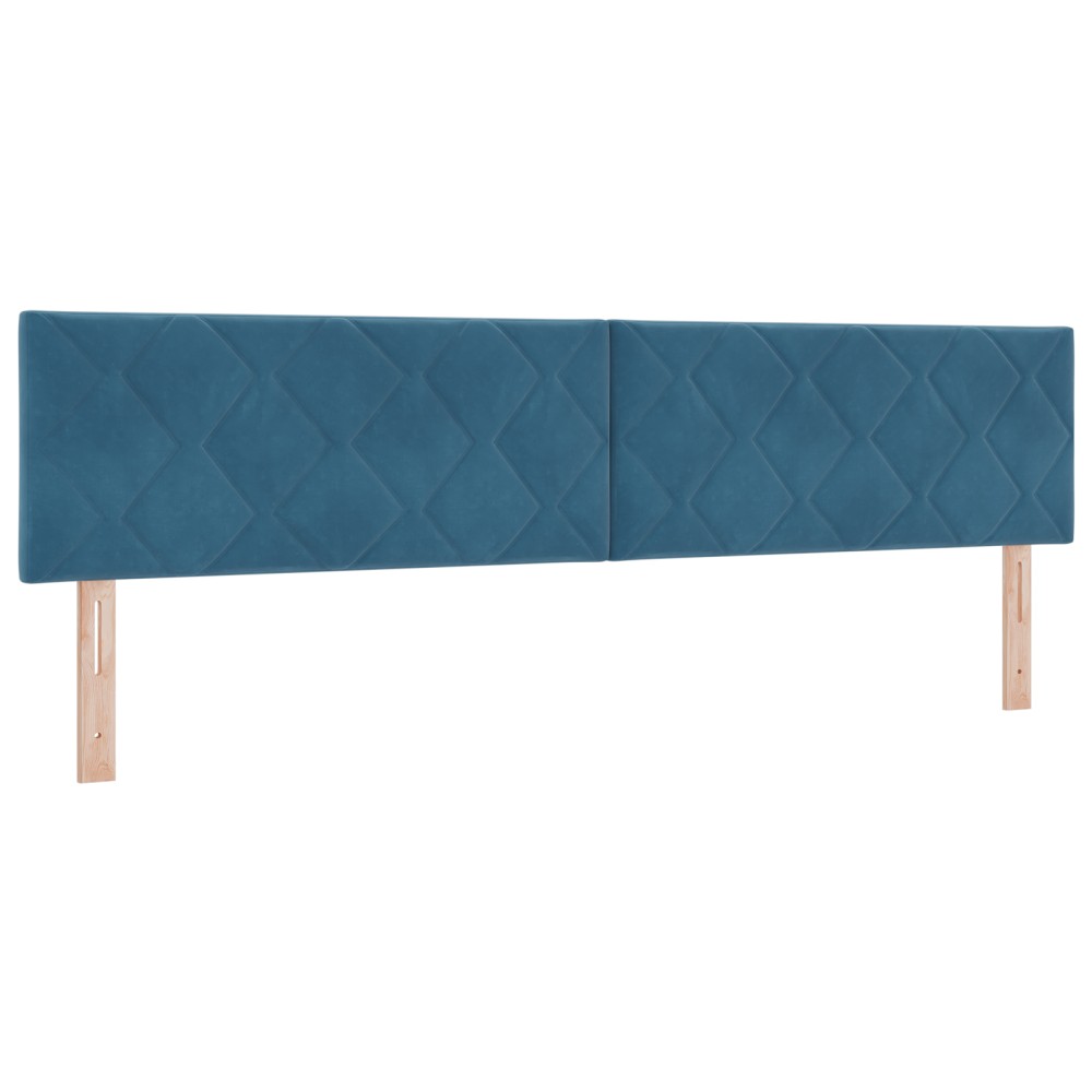 vidaXL Cap de pat LED Design cu blocuri de diamant Albastru închis 200 cm Catifea
