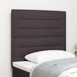 vidaXL Tăblie LED cu lumini cu bandă LED Maro închis 90 cm țesătură