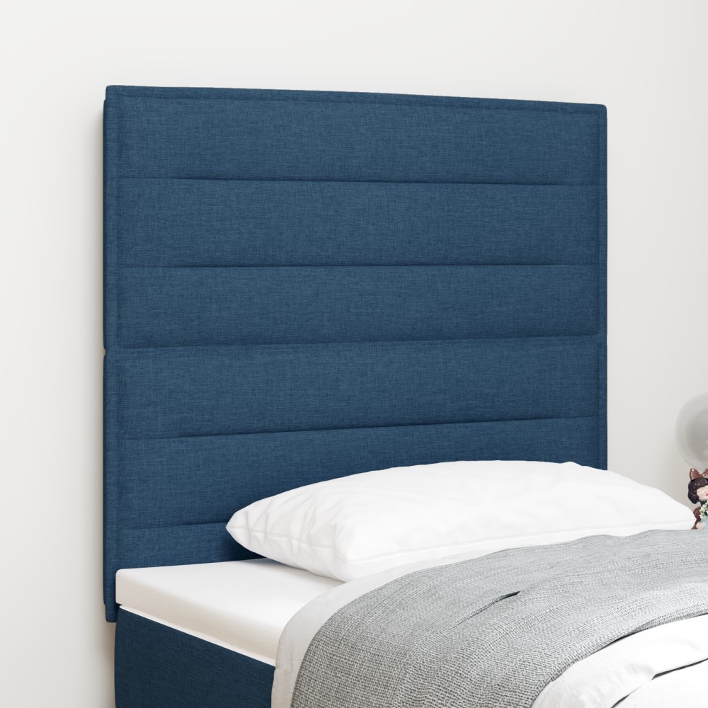 vidaXL Headboard cu LED Design Linii Albastre 90 cm Țesătură