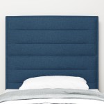 vidaXL Headboard cu LED Design Linii Albastre 90 cm Țesătură