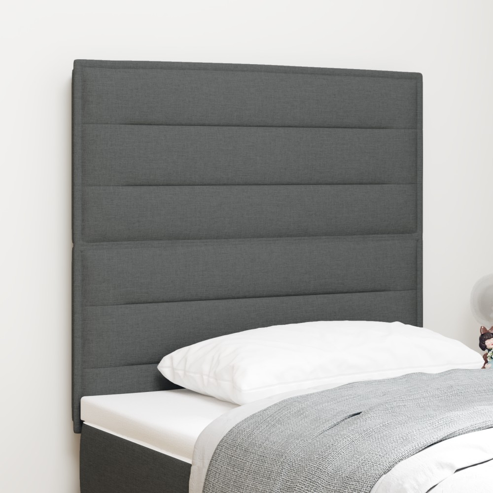 vidaXL Cap de pat LED Design Linii Gri închis 100 cm Țesătură