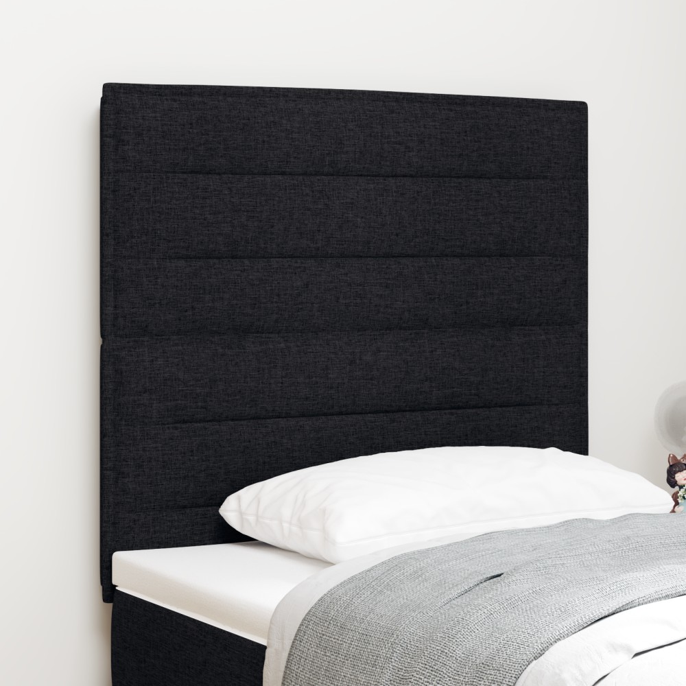 vidaXL Tăblie LED cu lumini cu bandă LED Manual Negru 100 cm țesătură