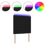 vidaXL Tăblie LED cu lumini cu bandă LED Manual Negru 100 cm țesătură