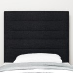 vidaXL Tăblie LED cu lumini cu bandă LED Manual Negru 100 cm țesătură