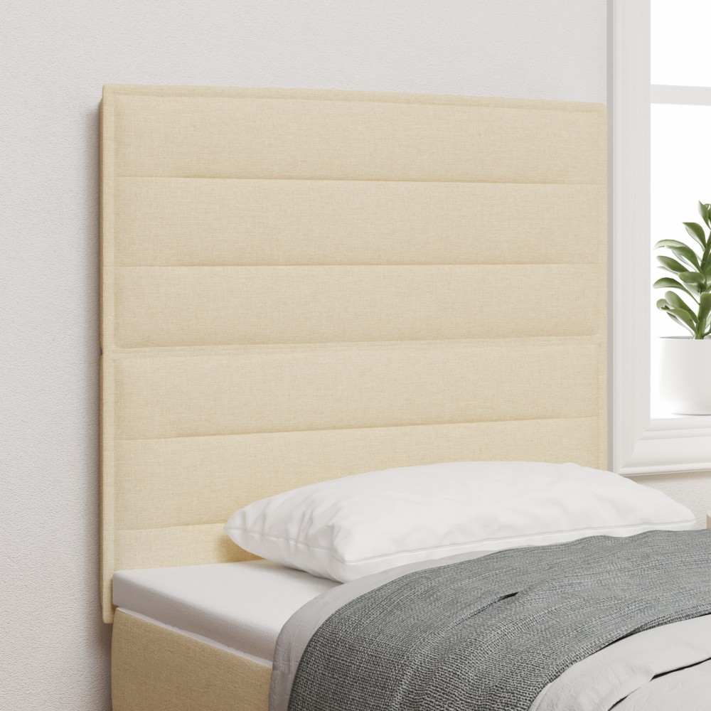 vidaXL Headboard LED Design Linii Crem 100 cm Țesătură