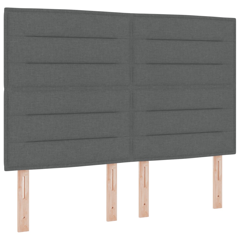 vidaXL Cap de pat LED Design Linii Gri închis 80 cm Țesătură