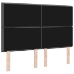 vidaXL Cap de pat LED Design Linii Gri închis 80 cm Țesătură