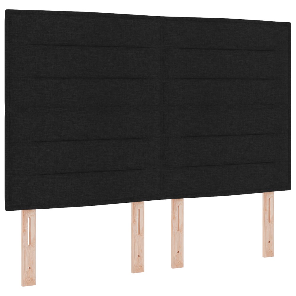 vidaXL Cap de Pat LED Design Linii Negru 80 cm Țesătură