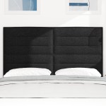 vidaXL Cap de Pat LED Design Linii Negru 80 cm Țesătură