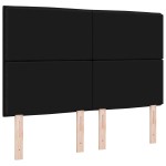 vidaXL Cap de Pat LED Design Linii Negru 80 cm Țesătură