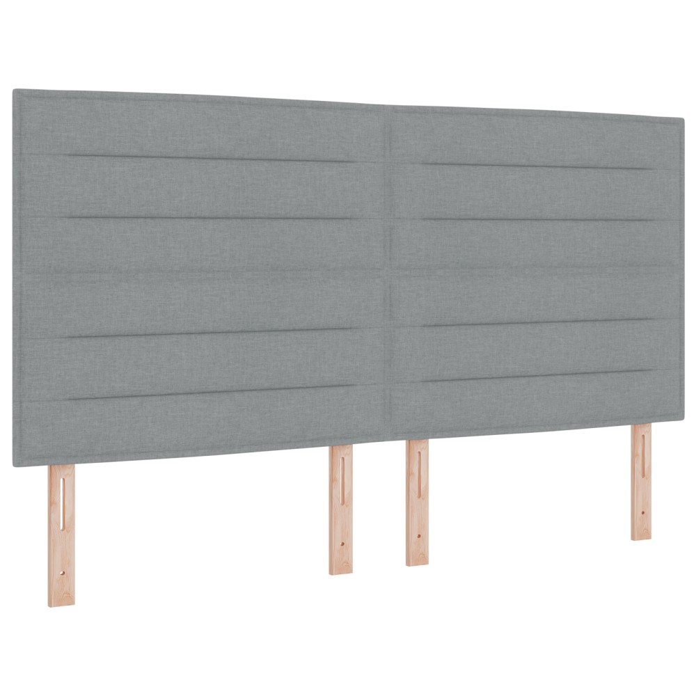 vidaXL Cap de pat LED Design Linii Gri Deschis 90 cm Țesătură