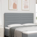 vidaXL Cap de pat LED Design Linii Gri Deschis 90 cm Țesătură