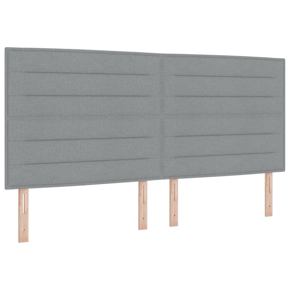 vidaXL Cap de pat LED Design Linii Gri Deschis 200 cm Țesătură