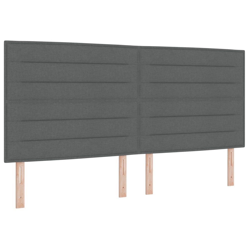 vidaXL Cap de pat cu LED-uri Design Linii Gri Închis 100 cm Țesătură