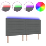 vidaXL Cap de pat cu LED-uri Design Linii Gri Închis 100 cm Țesătură vidaXL Cap de pat cu LED-uri Design Linii Gri Închis 100 cm Țesătură