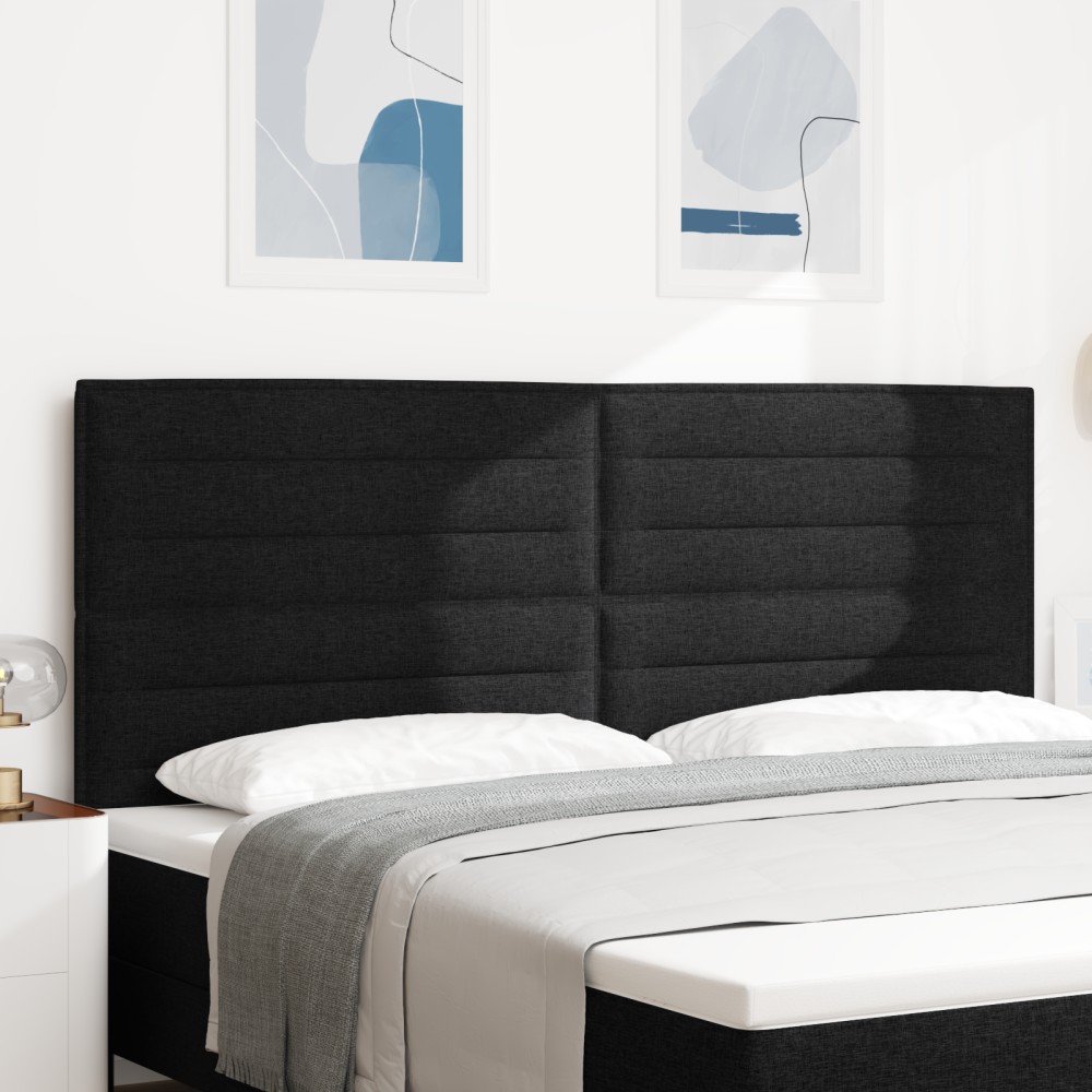 vidaXL Capitonat LED Design Linii Negru 100 cm Țesătură